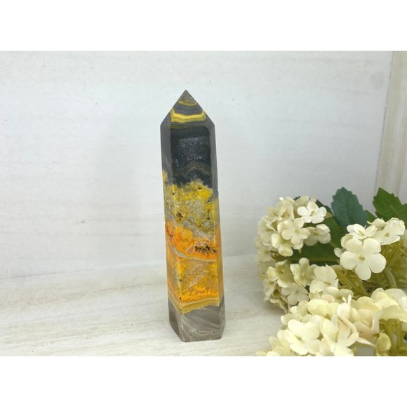 Bumblebee Jasper Tower - 5" Natural Bumblebee Jasper - Bumble Bee Jasper Point - Picture 3 of 7